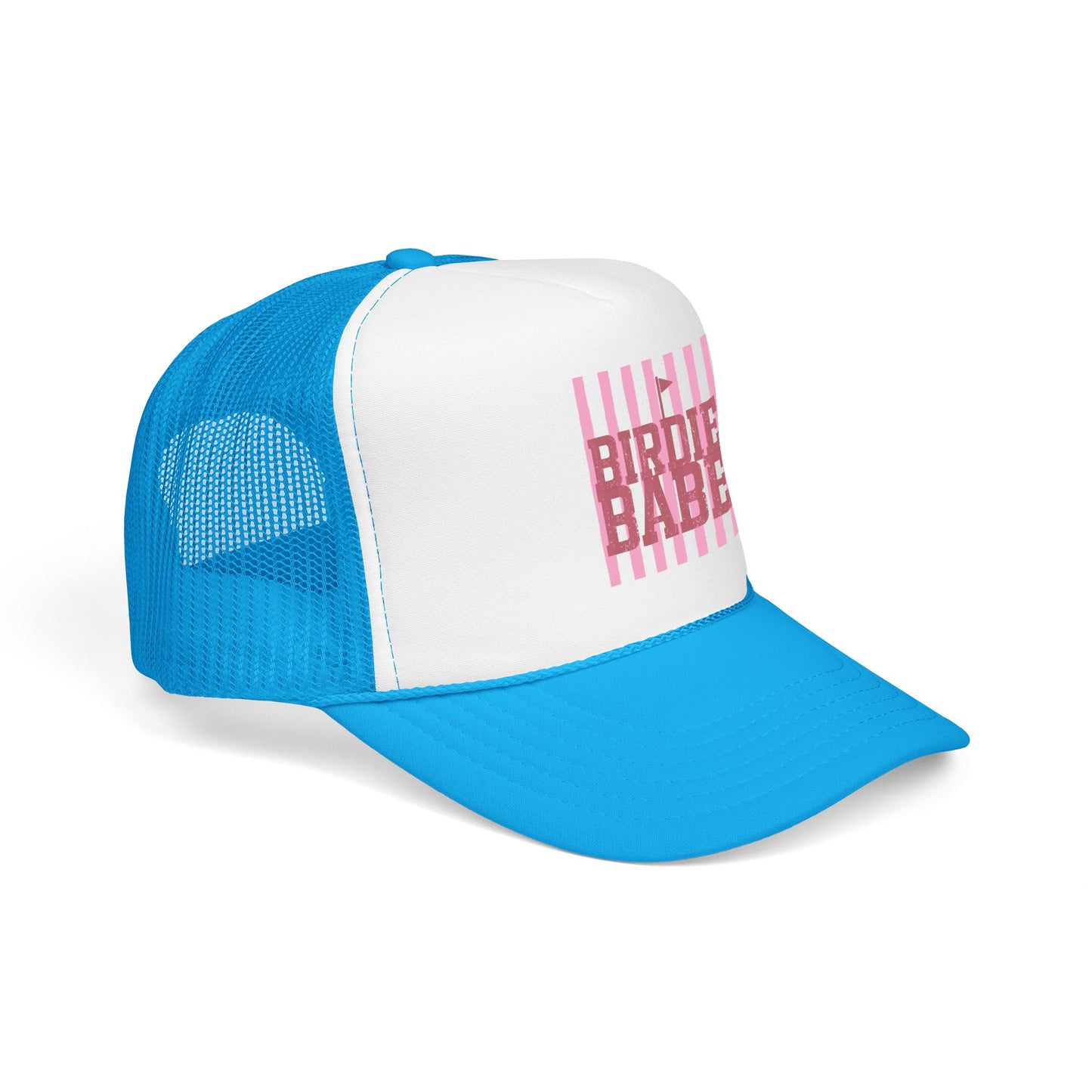 Trucker Hat — 'Birdie Babe' Pink Golf Graphic Foam Trucker Hat