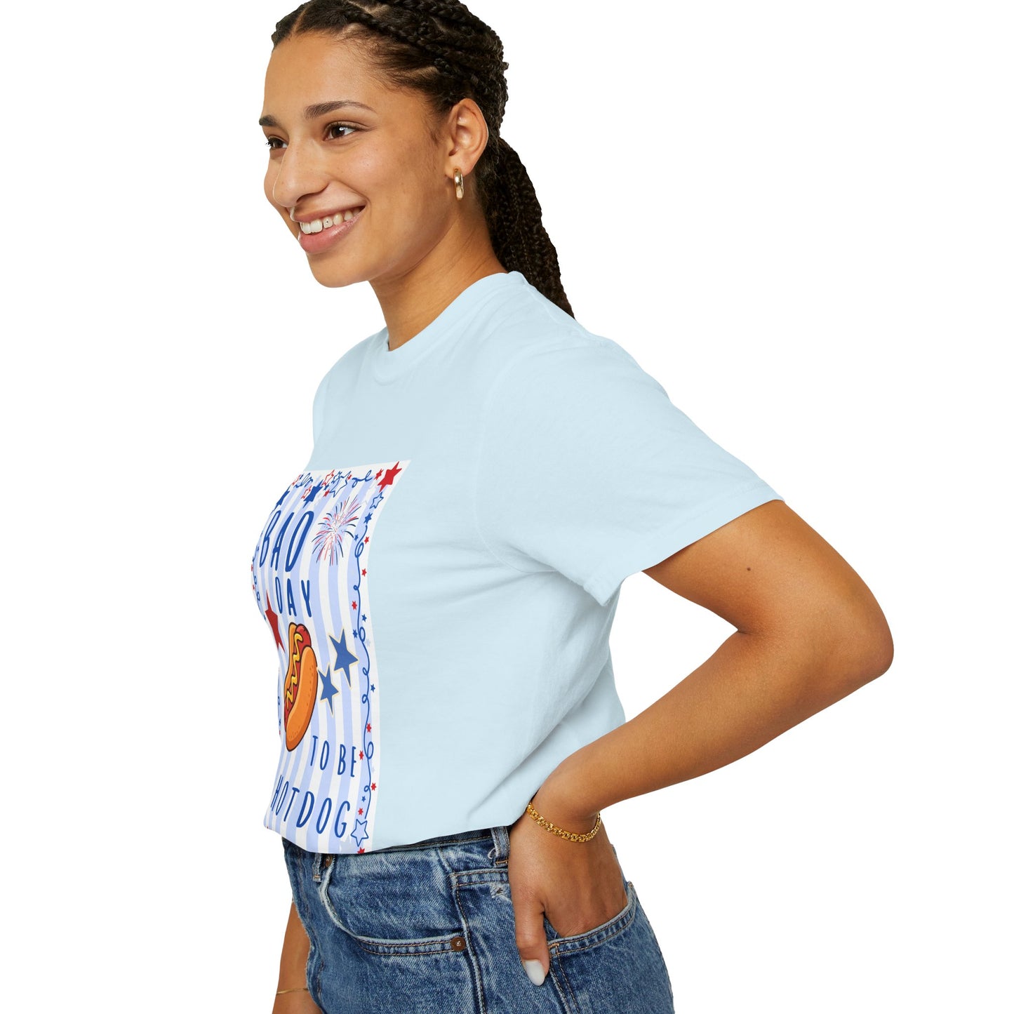 Hot Dog Graphic T-Shirt — “Bad Day to Be a Hotdog” Patriotic BBQ Tee