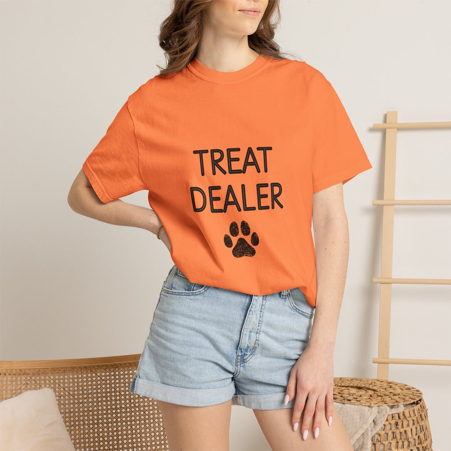 Treat Dealer T-Shirt — Funny Dog Lover Tee with Paw Print