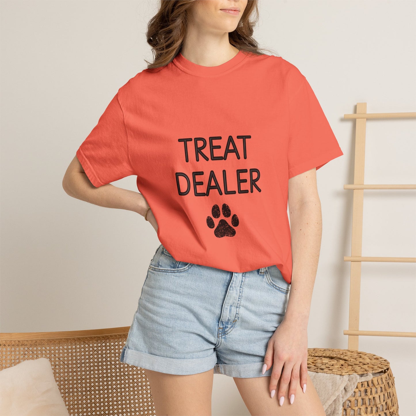Treat Dealer T-Shirt — Funny Dog Lover Tee with Paw Print