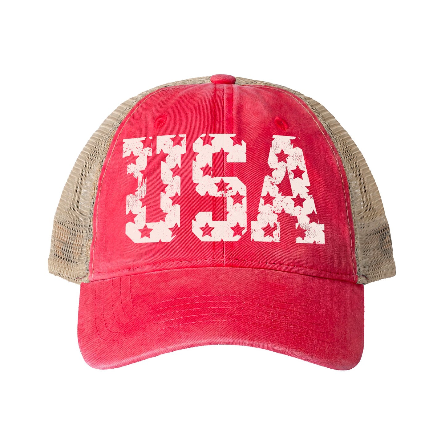 Women's Washed Mesh-Back Cap- USA