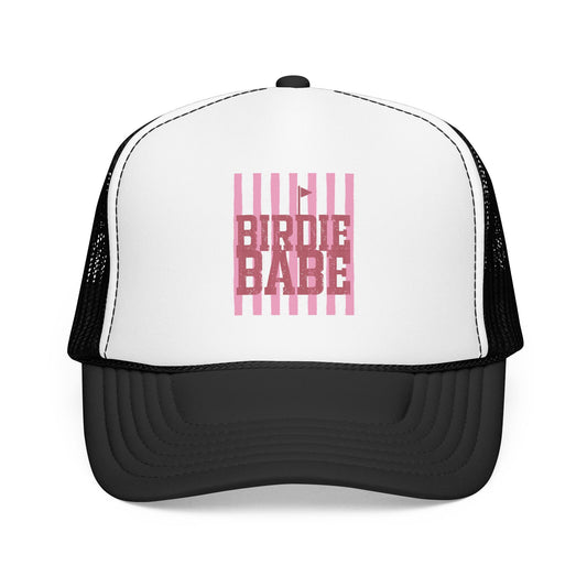 Trucker Hat — 'Birdie Babe' Pink Golf Graphic Foam Trucker Hat