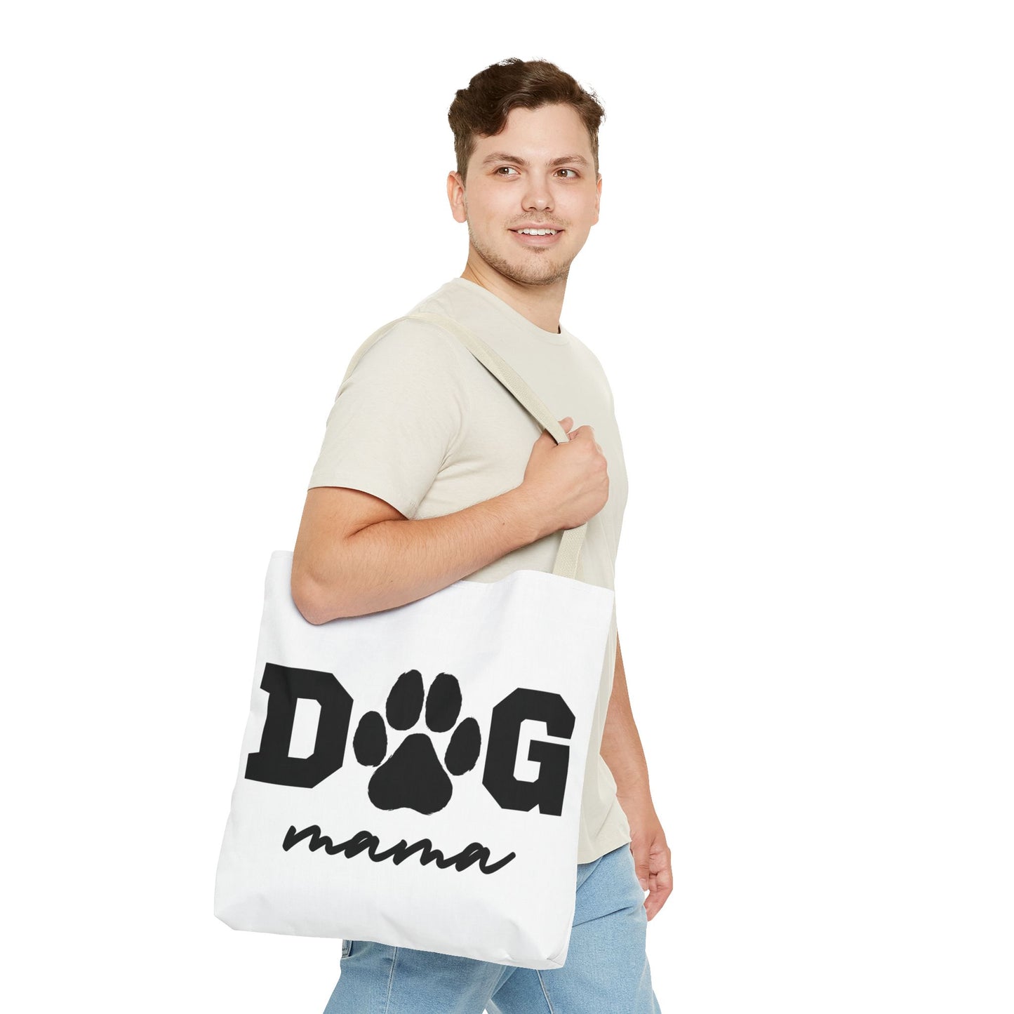 Dog Mama Tote Bag — Paw Print Canvas Tote for Pet Moms